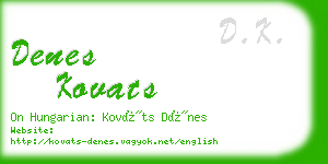 denes kovats business card